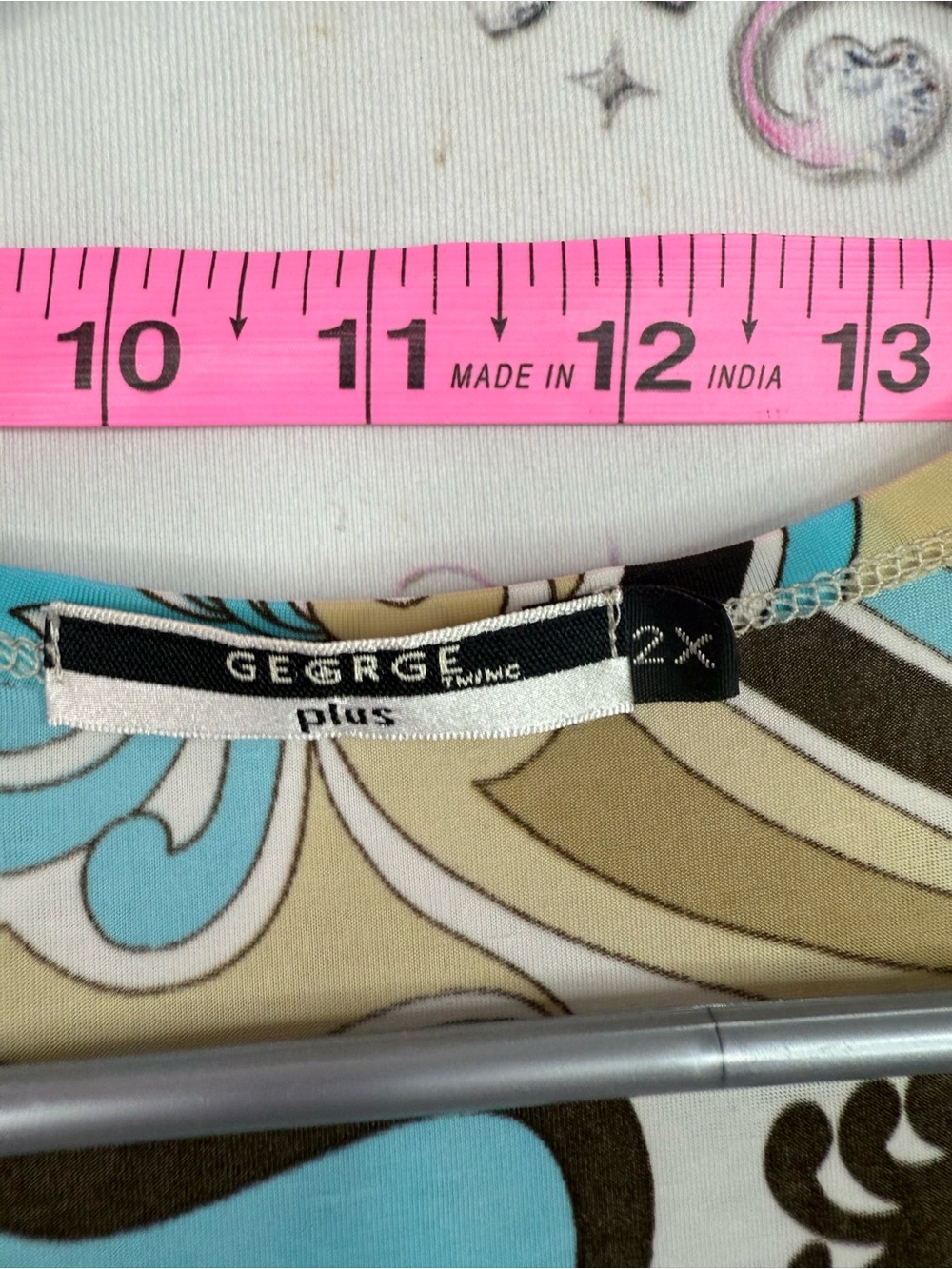 George tank top shirt swirls Aqua, Tan & Black Swirl Ring-Accent Tank Top - Picture 5 of 6